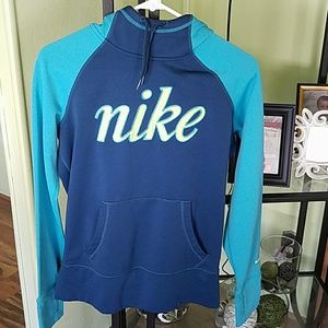 Nike teal hooded thermal sweatshirt